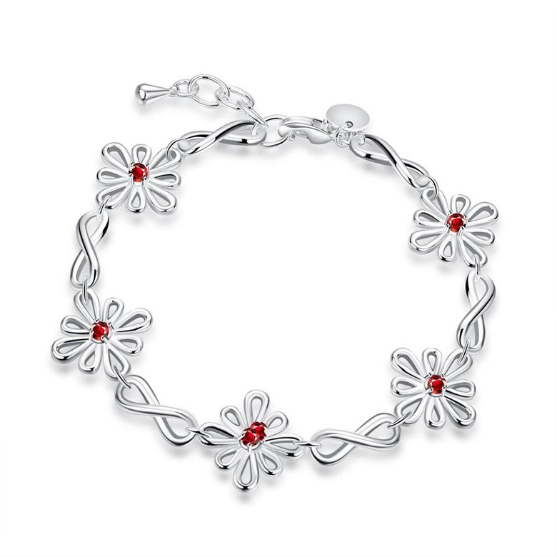 Wholesale Romantic Silver Plant CZ Bracelet TGSPB108