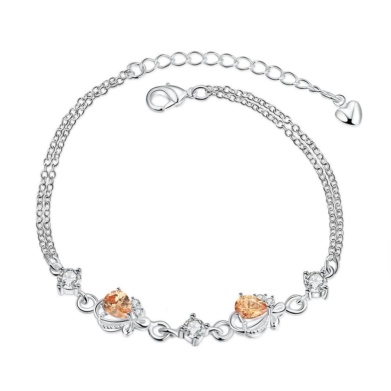 Wholesale Romantic Silver Water Drop CZ Bracelet TGSPB368