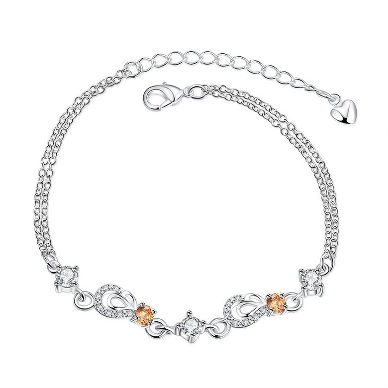 Wholesale Trendy Silver Geometric CZ Bracelet TGSPB381