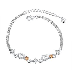 Wholesale Trendy Silver Geometric CZ Bracelet TGSPB381