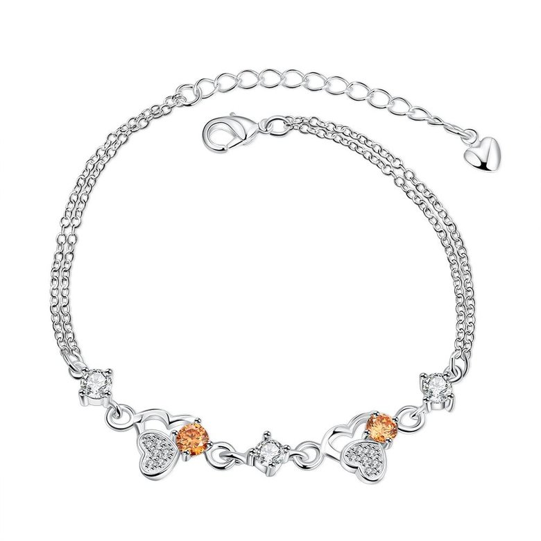 Wholesale Romantic Silver Heart CZ Bracelet TGSPB389