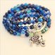 Wholesale Natural blue Agate Crystal Cat's Eye Garnet Fashion Korean-style Multilayer Beaded Bracelet Women's Baby Elephant Lucky Bracele VGB011