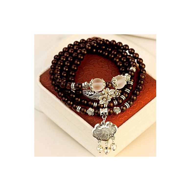 Wholesale Natural Garnet Bracelet Women's Three-Laps Beads Bracelet With Flower longevity lock Charms Multi Layers Crystal Jewelry VGB014