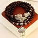 Wholesale Natural Garnet Bracelet Women's Three-Laps Beads Bracelet With Flower longevity lock Charms Multi Layers Crystal Jewelry VGB014