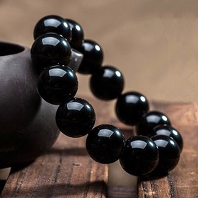 Wholesale Simple Fashion  Obsidian Beaded Bracelets For Women Men Natural Stone Bracelets Friend Gift  VGB027