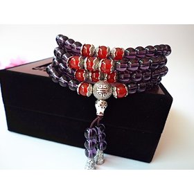 Wholesale Natural tea crystal Amethysts Bracelet Beads Necklace Yoga Mala Stone Bracelet for Women Energy Jewelry VGB032