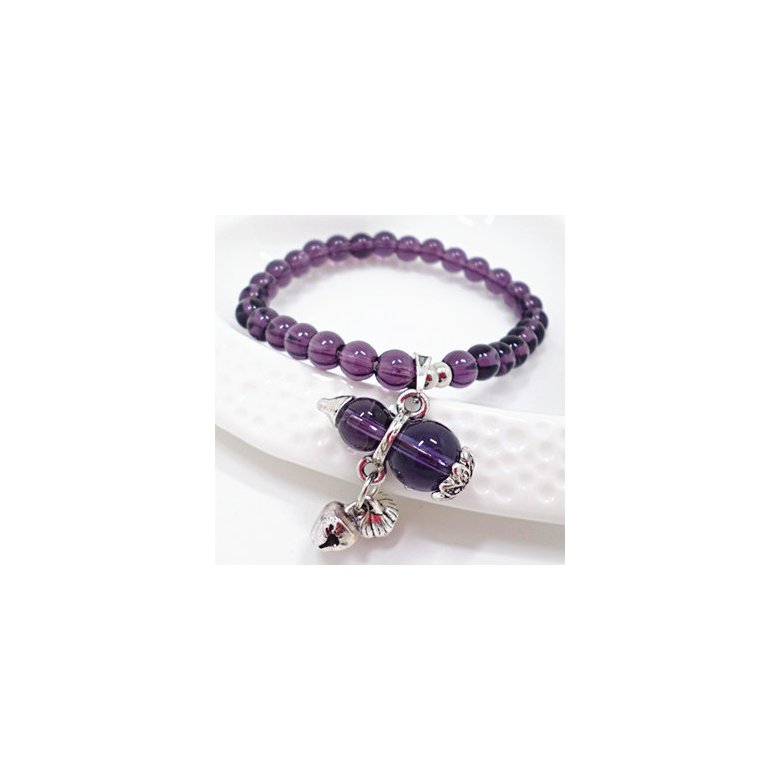 Wholesale Natural Amethysts and brown quartz Bracelet beads Necklace Yoga Mala Stone Bracelet for Women gourd Energy Jewelry VGB045