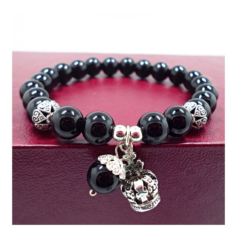 Wholesale Fashion wholesale Handmade jewelry Crown Charms Crystal Beaded Bracelet for Women New Fashion DIY Jewelry VGB048