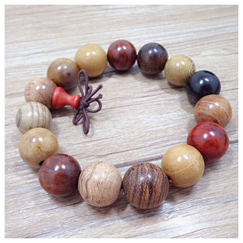 Wholesale Natural colourful Rosewood Beads Bracelets Luxury Jewelry Buddhist Rosary Meditation Yoga Prayer Stretch Bracelet for Men VGB073