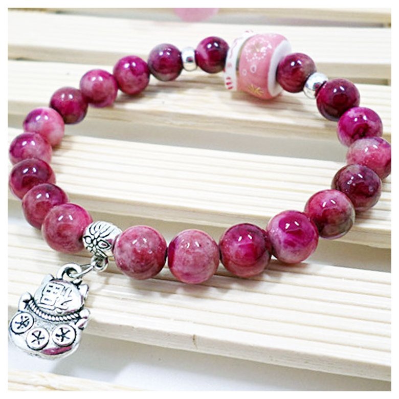 Wholesale 2020 crystal precious Garnet Beads beaded bracelet for women crown bracelet natural stone bracelet trendy jewelry VGB087