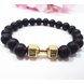 Wholesale Dumbbell model  Bracelet Men Natural Black Volcanic Bead Bracelet chakra Lava Stone Diffuser Bracelets Men Jewelry Gift  VGB089