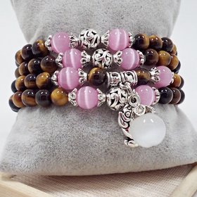 Wholesale Natural Stone Beads Buddha opal Bracelet Brown Tiger Eyes Yoga Meditation Braclet For Men Women Hand Jewelry Homme Unisex VGB096