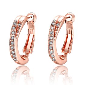 Wholesale Hot selling Cute Small Crystal Earrings for Woman rose gold Hoop Earrings Clip Earring TGCLE003
