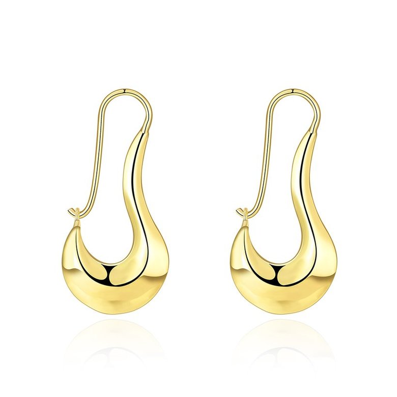 Wholesale Trendy wholesale jewelry 24K Gold  Geometric Clip Earrings Delicate Small Earrings For Women wedding Jewelry Gifts TGCLE005