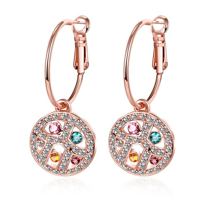 Wholesale Classic Titanium Round Multicolourcolour Crystal Clip Earring popular fashion dazzling jewelry TGCLE014