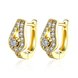 Wholesale Classic romantic 24K gold small white Crystal Earring popular fashion dazzling wedding jewelry TGCLE022