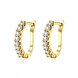 Wholesale Trendy Cute Small Crystal Earrings for Woman 24K gold plated Hoop Earrings U Shape Horseshoe Earring TGCLE046