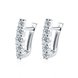 Wholesale Trendy Cute Small white Crystal zircon Earrings for Woman silver color Hoop Earrings U Shape Horseshoe Earring TGCLE052