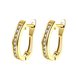 Wholesale Fashion elegant Small Crystal Earrings for Woman 24K gold plated Hoop Earrings U Shape Horseshoe Earring TGCLE054
