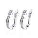 Wholesale Fashion classy Small white Crystal zircon Earrings for Woman silver color Hoop Earrings U Shape Horseshoe Earring TGCLE056