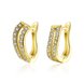 Wholesale Fashion elegant Small Crystal Earrings for Woman 24K gold plated Hoop Earrings U Shape Horseshoe Earring TGCLE058