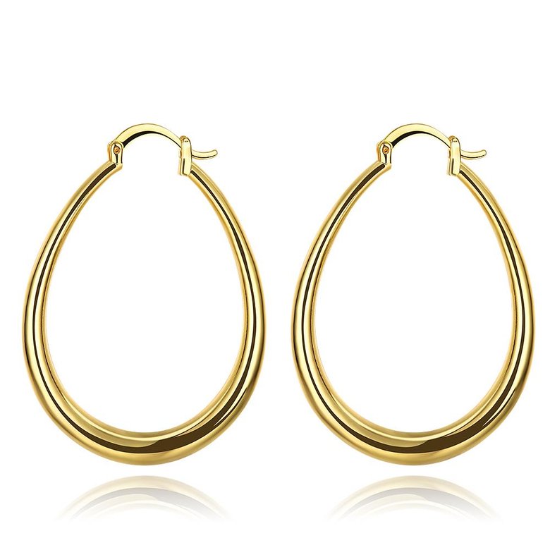 Wholesale Trendy Hot sale gold U shape Thick big Hoop Earrings For Women New Fashion Female circle earrings Jewelry  TGCLE078