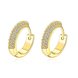 Wholesale Popular Round Circle Hoop Earrings Fashion 24K Gold Filled Zircon Party Earrings Jewelry fine Gift Drop shipping TGCLE084