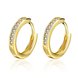 Wholesale Popular Round Circle Hoop Earrings Fashion 24K Gold Filled Zircon Party Earrings Jewelry fine Gift Drop shipping TGCLE086