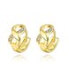 Wholesale Fashion Earrings from China for Women Girls  8 shape 24K Gold Hoop Earrings Clear Cubic Zircon Wedding Party Fashion Jewelry  TGCLE098