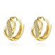 Wholesale Fashion Earrings from China for Women Girls  hollow 24K Gold Hoop Earrings Clear Cubic Zircon Wedding Party Fashion Jewelry  TGCLE108