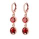 Wholesale Charm Female Red Round Earrings Elegant rose gold Color Dangle Earrings For Women red Zircon Stone wedding Earring TGCLE130