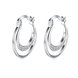 Wholesale Fashion Silver French style Lines Hoop zircon Earrings for Women moon shape Wedding Minimalist Simple earring jewelry TGCLE134