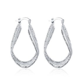 Wholesale Trendy Silver Geometric Clip Earring three Coils Circle Hoop Earring For Woman Fashion Party Wedding Engagement Party Jewelry TGCLE039