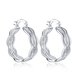 Wholesale Romantic Silver Round Clip Earring Twisted Loop Hoop Earring For Woman Fashion Party Wedding Engagement Party Jewelry TGCLE041