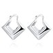 Wholesale Trendy Silver Geometric Clip Earring Square Hoop Earrings For Women Fashion Silver Jewelry Gifts TGCLE085