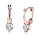 Wholesale Trendy Titanium Rose Gold Color white CZ Crystal Earrings for Wedding Women Girls OL Gift Drop Shipping TGCLE142