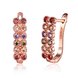 Wholesale Luxury Rose Gold Color Earrings Flash CZ Zircon Ear Studs for Women fine wedding jewelry TGCLE143