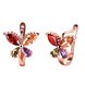 Wholesale Luxury Rose Gold Color Earrings Flash CZ Zircon U shape butterfly Ear Studs for Women fine wedding jewelry TGCLE147
