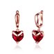 Wholesale New Trendy Cubic Zirconia Gold Round Circle Hoop Earrings Clear Red Heart Crystal Love Earrings For Women Jewelry  TGCLE151