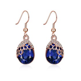 Wholesale Classic Titanium Water Drop royalBlue crystal Dangle Earring Romantic Gift Zircon Claw Set Wedding Earring TGGPDE190