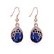 Wholesale Classic Titanium Water Drop royalBlue crystal Dangle Earring Romantic Gift Zircon Claw Set Wedding Earring TGGPDE190