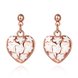 Wholesale Classic Hollow out Love Heart Dangle Earring Rose Gold Dangle Earrings For Women Delicate Fine Jewelry TGGPDE002