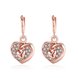 Wholesale Classic fashion Love Heart zircon Dangle Earring Rose Gold high quality Earrings For Women Delicate Fine Jewelry TGGPDE005