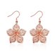 Wholesale Trendy hot selling rose gold Hollow Flower Hoop Earrings For Women Girl Anniversary Gift TGGPDE056