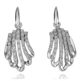 Wholesale Classic Platinum mask Dangle Earring Luxury Cubic Zircon Dangles Earrings for Women Bridal Wedding Jewelry Dress TGGPDE057