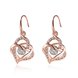 Wholesale Romantic Rose Gold Heart-Shaped AAA Zircon Earrings Charm Women Jewelry Fashion Wedding Party Gift TGGPDE058