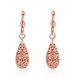 Wholesale New Unique Long Earrings Women Wedding Fine Cute Fine Jewelry Rose Gold Hollow Carving Vintage Tip Dangle Earrings TGGPDE059