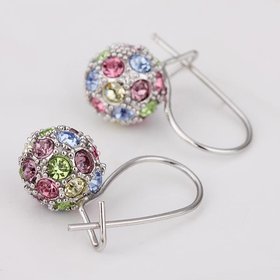Wholesale Popular earring jewelry coloful Crystal Ball Earrings For Women elegant Party Wedding Jewelry  TGGPDE063
