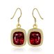 Wholesale Fashion classic Womens dangle Earrings big Red Stone CZ Gold Earrings For Woman Jewelry Dropshipping TGGPDE077