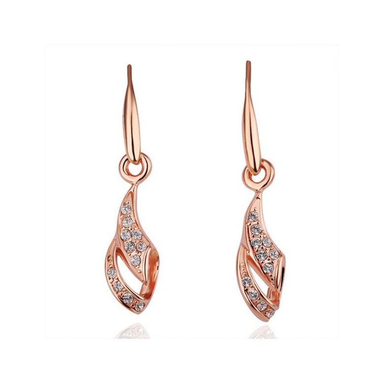 Wholesale Fashion jewelry China White Zircon Water Drop Earrings For Women Rose Gold Dangle Earrings Female Luxury Accessories TGGPDE101